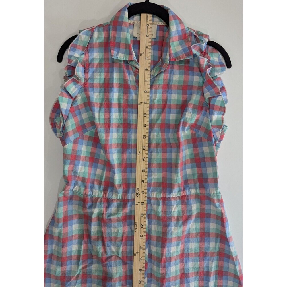 Kate Spade New York Blue & Pink Madras Poplin Shirt Dress, Size 6 100% Cotton - Picture 9 of 12